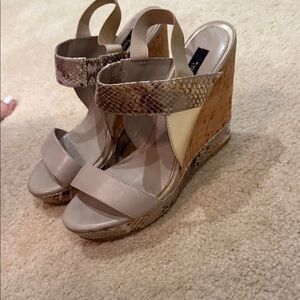 White House Black Market Beige Strappy Sandals